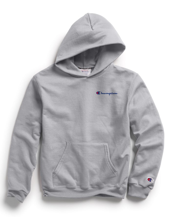 Champion Hoodie Jongens - Grijs - Double Dry Script Logo ( 197832-IKB )